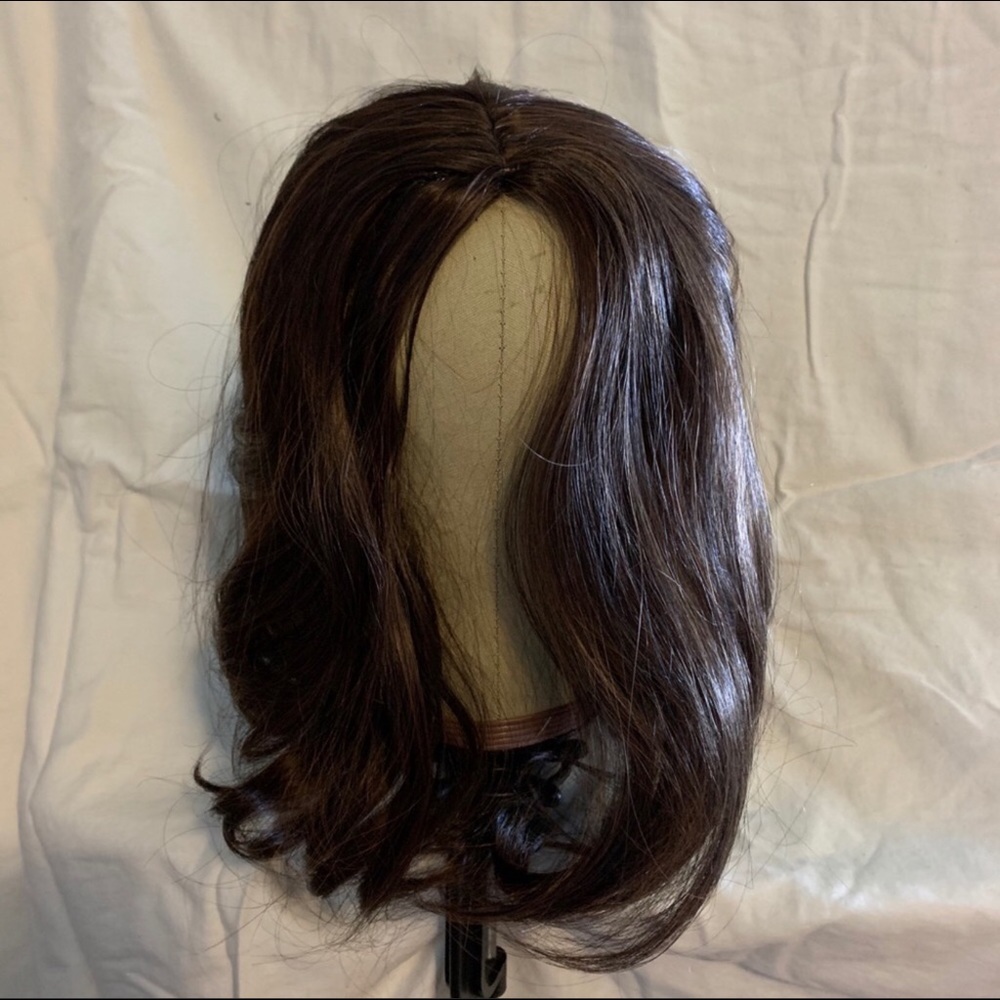 Human Hair Topper.  Dark Brown. 5x5 Base. 16 inch length.